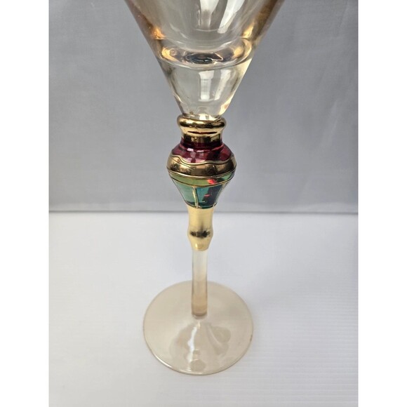 Z. Gallerie Majestic Amber Art Glass Oversized Martini Glass 10" - Picture 8 of 11